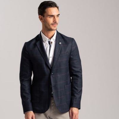 Giacca uomo sfoderata realizzata in disegno Madras